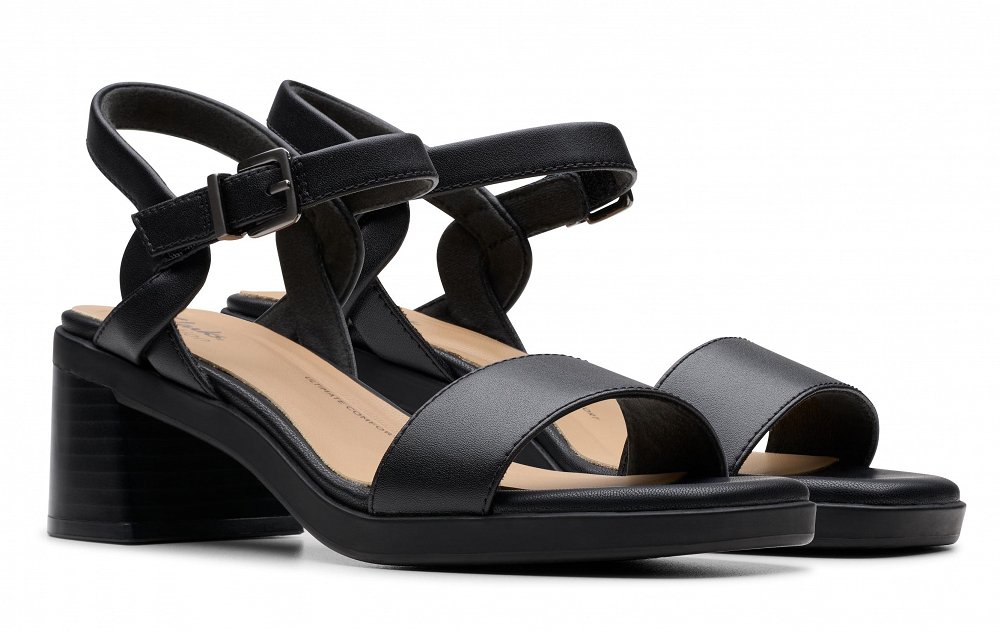 Clarks Δερμάτινο Πέδιλο Jaylan Ray 26181658 Μαύρο
