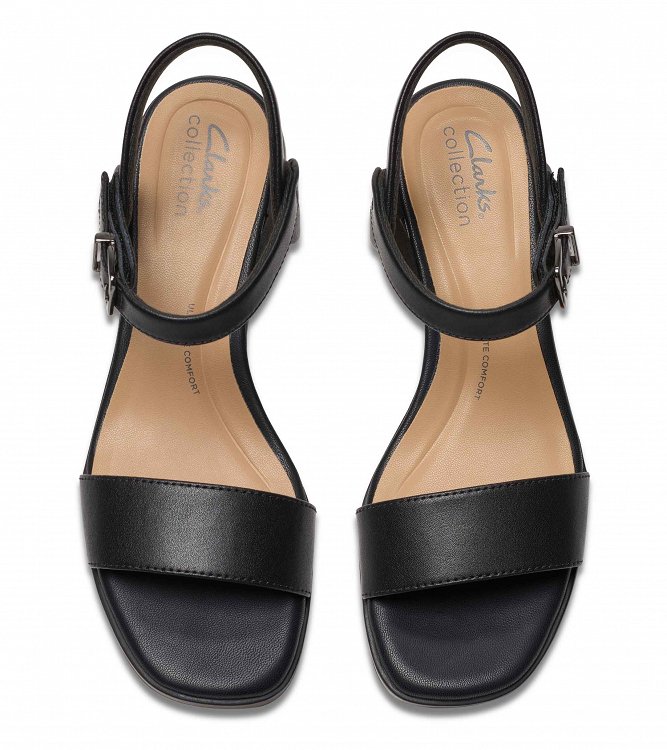 Clarks Δερμάτινο Πέδιλο Jaylan Ray 26181658 Μαύρο