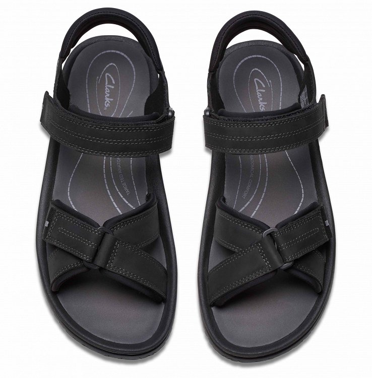 Clarks Ανδρικό Δερμάτινο Πέδιλο Wesley Shore 26182010 Black Leather