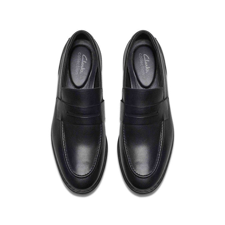 Clarks Ανδρικά Δερμάτινα Loafers Banbury Lo 26183661 Black Leather