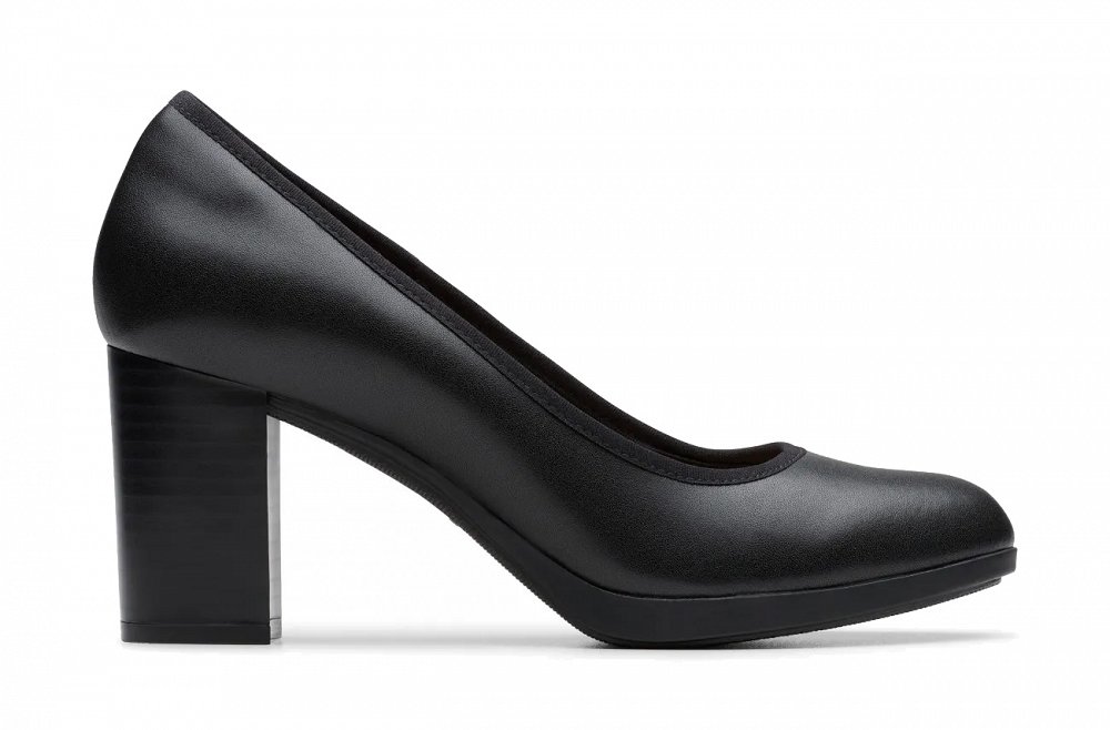 Clarks Γυναικεία Δερμάτινη Γόβα Bayla Carly 26184303 Black Leather