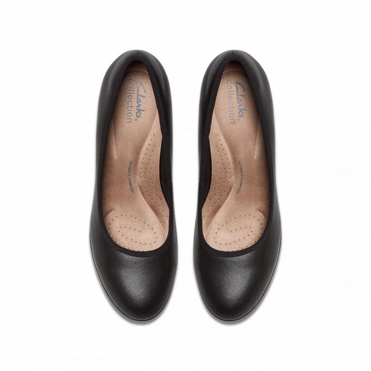Clarks Γυναικεία Δερμάτινη Γόβα Bayla Carly 26184303 Black Leather