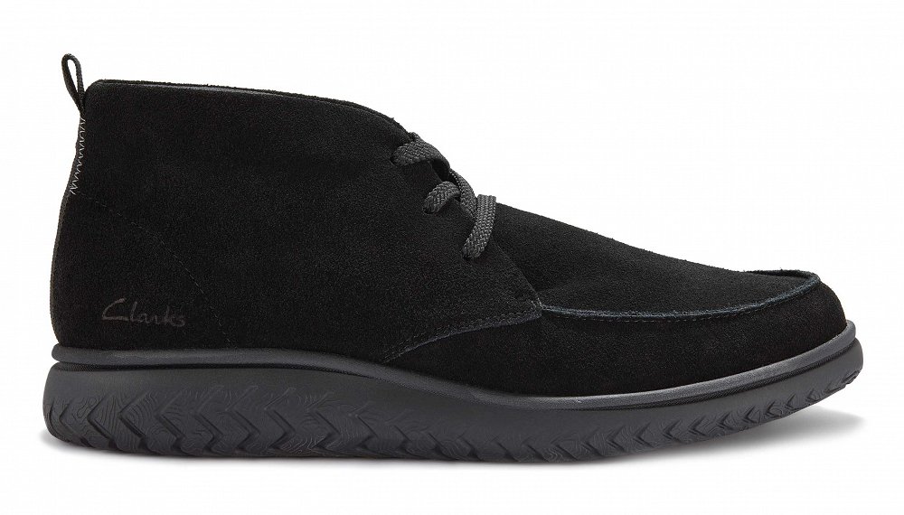 Clarks Ανδρικό Δερμάτινο Μποτάκι RelaxLite Moc 26184688 Black Suede