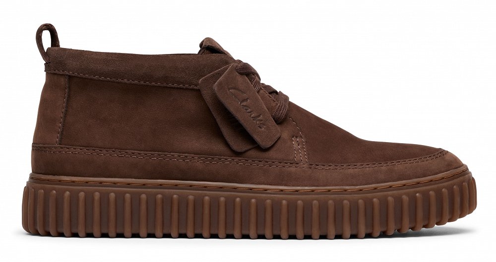 Clarks Ανδρικό Casual Μποτάκι Torhill LaceHi 26184694 Dark Brown Nubuck