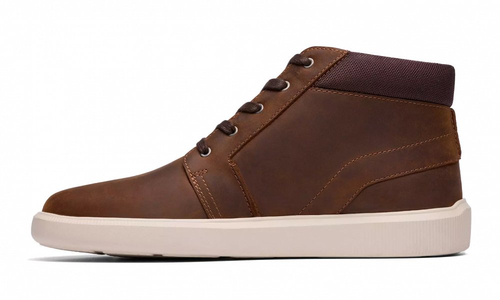 Clarks Ανδρικά Δερμάτινα Μποτάκια Brodin Mid 26185511 Καφέ