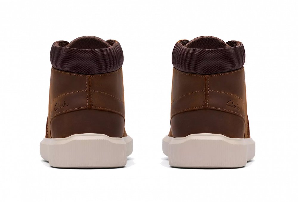 Clarks Ανδρικά Δερμάτινα Μποτάκια Brodin Mid 26185511 Καφέ