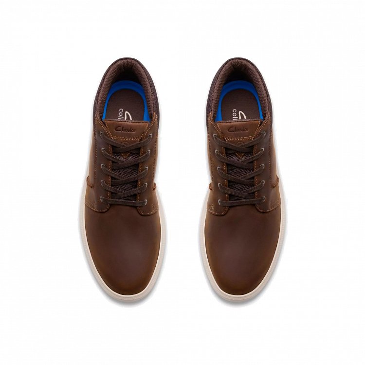 Clarks Ανδρικά Δερμάτινα Μποτάκια Brodin Mid 26185511 Καφέ