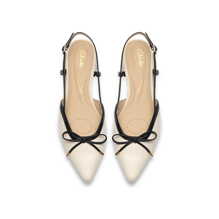 Clarks Δερμάτινη Γόβα Sensa15 Bow 26186115 Cream Leather