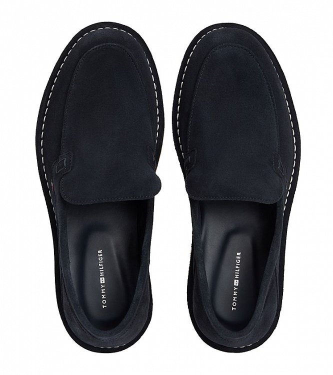Tommy Hilfiger Ανδρικό Δερμάτινο Μοκασίνι FM0FM05782 DW5 Μπλε