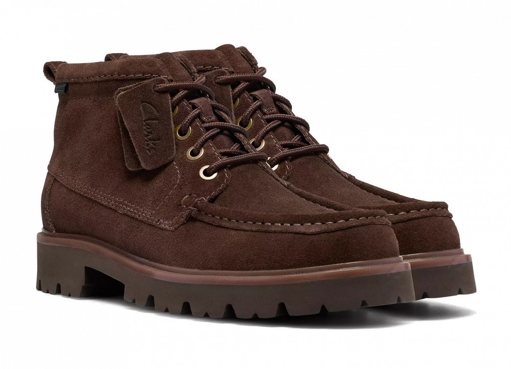 Clarks Ανδρικά Δερμάτινα Μποτάκια Cleyhill Hi 26320159 Brown Suede