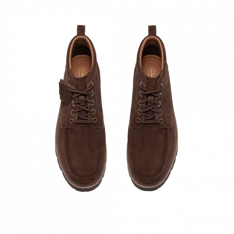 Clarks Ανδρικά Δερμάτινα Μποτάκια Cleyhill Hi 26320159 Brown Suede