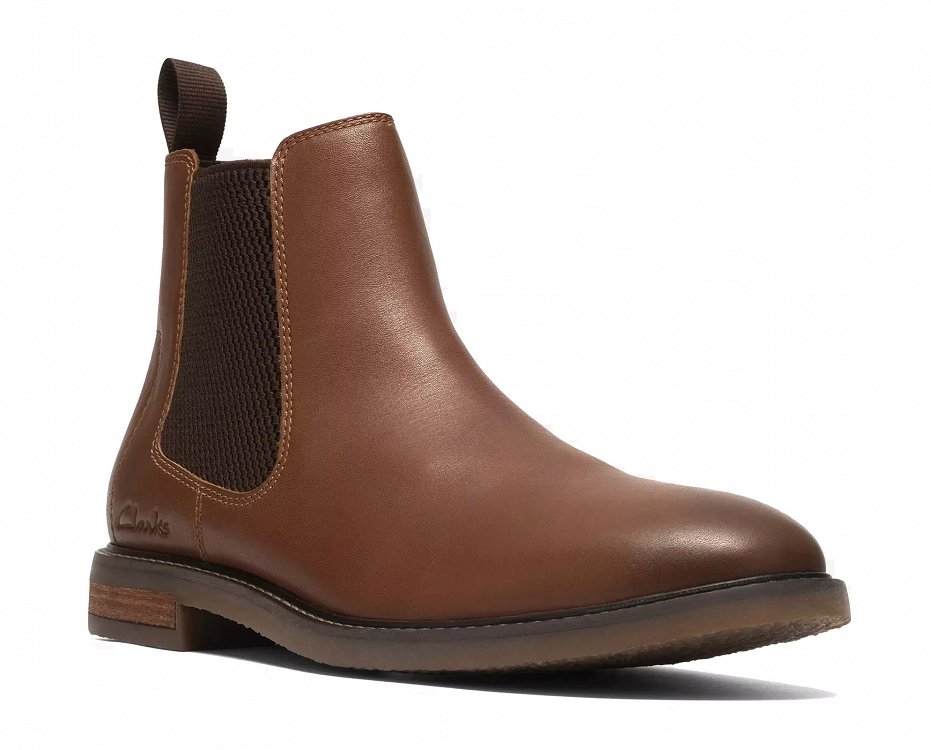 Clarks Ανδρικά Δερμάτινα Μποτάκια Jaxen Easy 26327305 Καφέ
