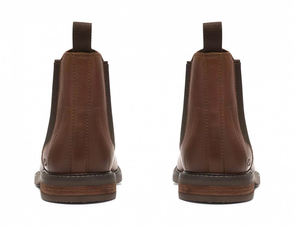 Clarks Ανδρικά Δερμάτινα Μποτάκια Jaxen Easy 26327305 Καφέ