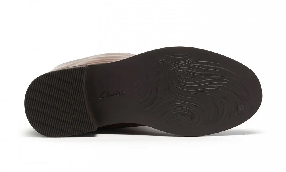 Clarks Γυναικεία Δερμάτινη Flat Μπότα Maye Ride 26328242 British Tan Leather