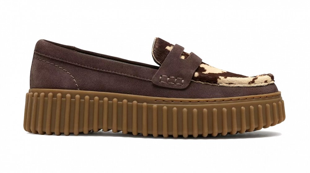 Clarks Γυναικεία Loafers Torhill Penny 26329492 Brown Cow Print