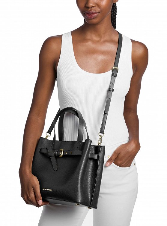 Michael Kors Emilia Medium Pebbled Leather Satchel