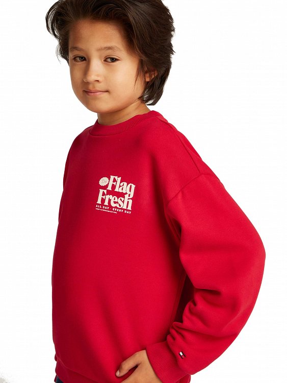 Tommy Hilfiger Παιδική Μπλούζα Για Αγόρια KB0KB09596s XLD Κόκκινο