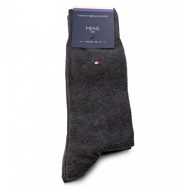 Tommy Hilfiger Σετ 2 Ζευγάρια Ανδρικές Κάλτσες 371111 030 Anthracite Melange