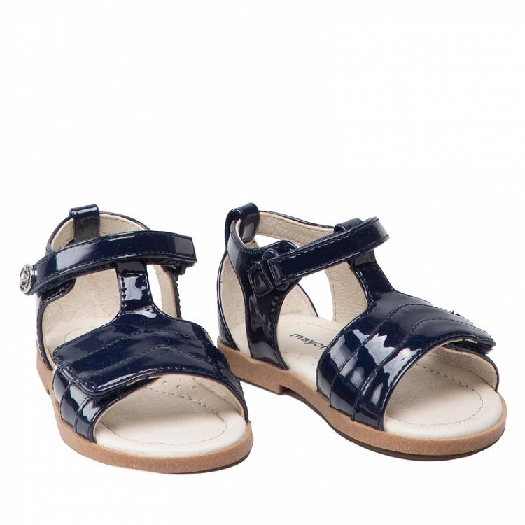 Σανδάλια εφέ λουστρίνι baby κορίτσι 22-41354-091 Ναυτικό μπλε