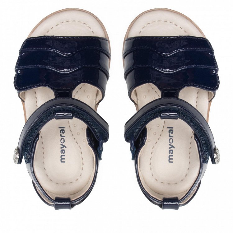 Σανδάλια εφέ λουστρίνι baby κορίτσι 22-41354-091 Ναυτικό μπλε