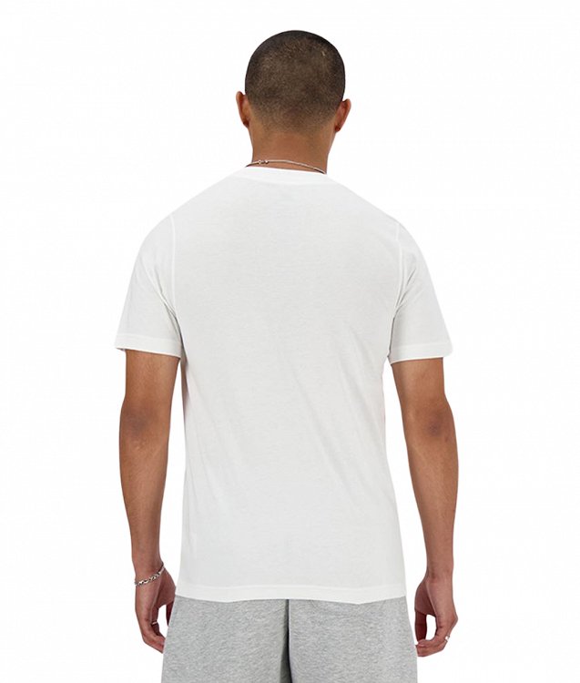 New Balance Ανδρικό Stacked Logo T-shirt MT41502 Λευκό Regular Fit