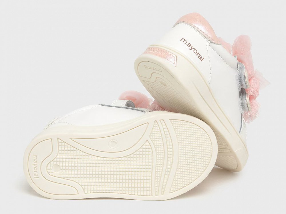 Mayoral Sneaker Για Κορίτσια 25-41618-040 Λευκό/Ροζ
