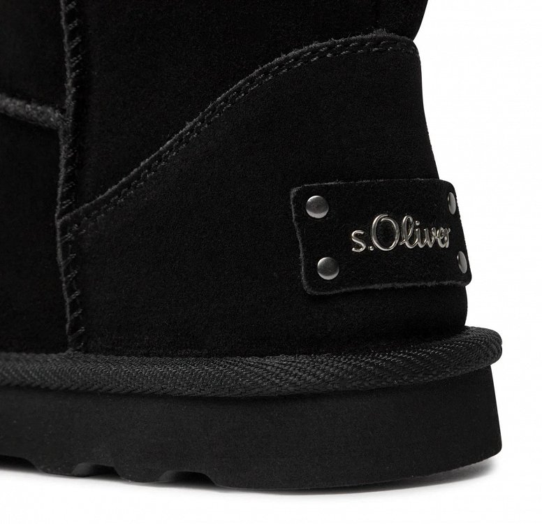 S.Oliver Γυναικείο Δερμάτινο Μποτάκι Flat 5-26340-41 001 Black
