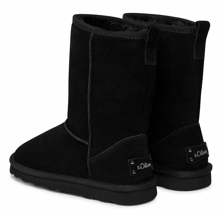 S.Oliver Γυναικείο Δερμάτινο Μποτάκι Flat 5-26340-41 001 Black