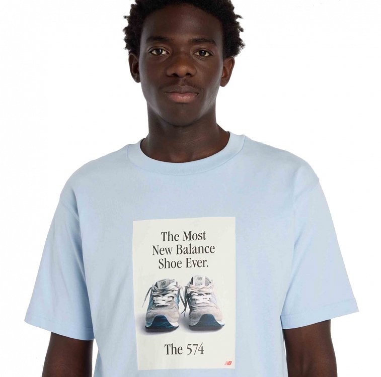 New Balance Ανδρικό T-Shirt MT61B0WF AA1 Γαλάζιο