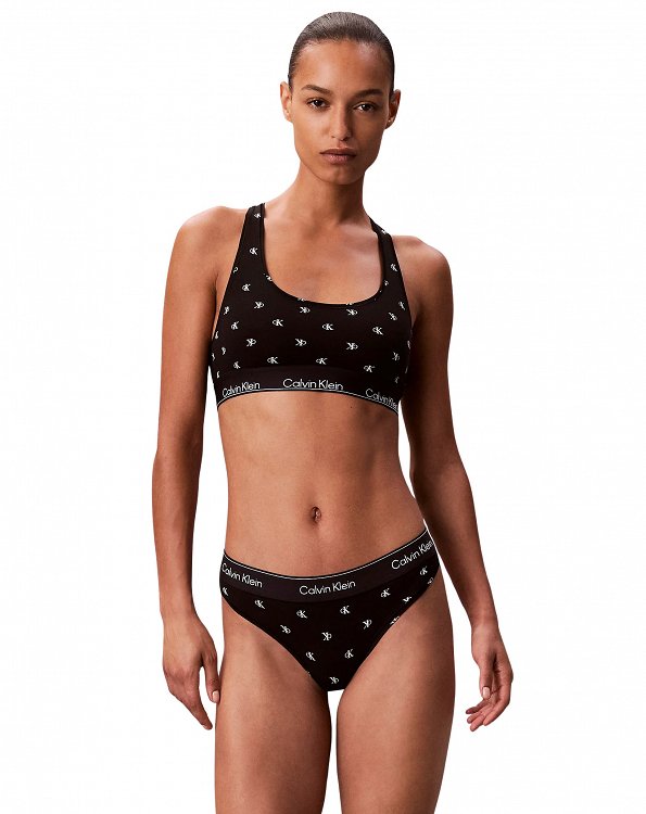 Calvin Klein Underwear Στρινγκ Icon Cotton Modal LV00QF8518 PCS Μαύρο