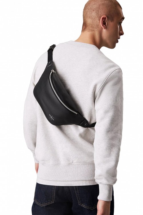 Calvin Klein Jeans Ανδρικό Τσαντάκι  Monogram Waistbag38 K50K512029 BEH Μαύρο
