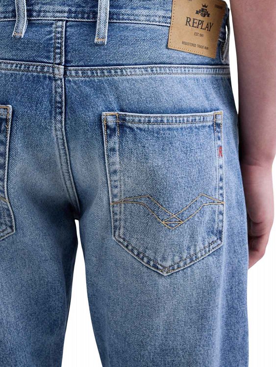 Replay Grover Strraight Fit Jeans MA972 .000.886 0C2 Μπλε