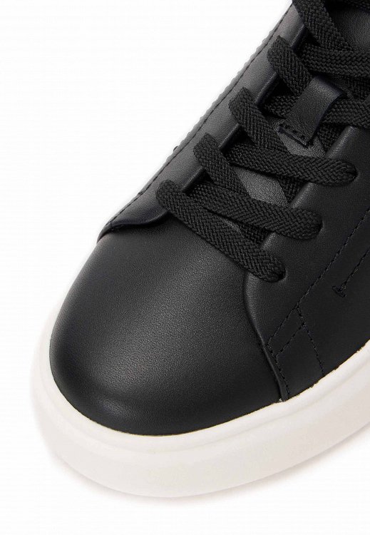 Tommy Hilfiger Γυναικείο Δερμάτινο Sneaker FW0FW09023 0GL Μαύρο