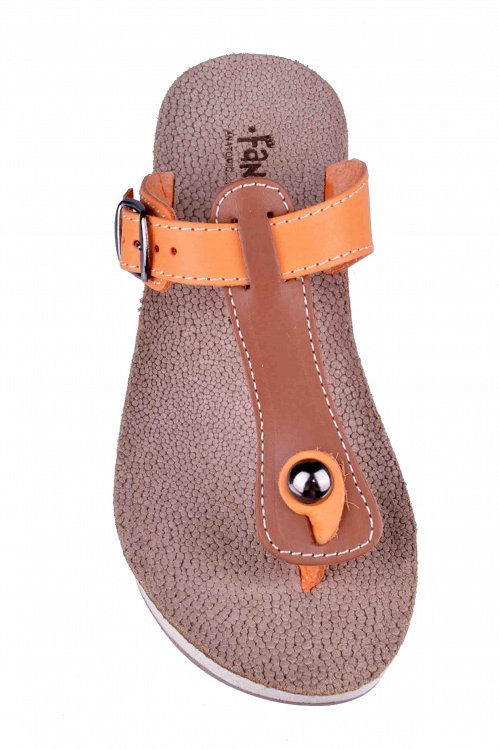 Fantasy Sandals Δερμάτινη Πλατφόρμα S-5007 Σομον/Σοκολατι