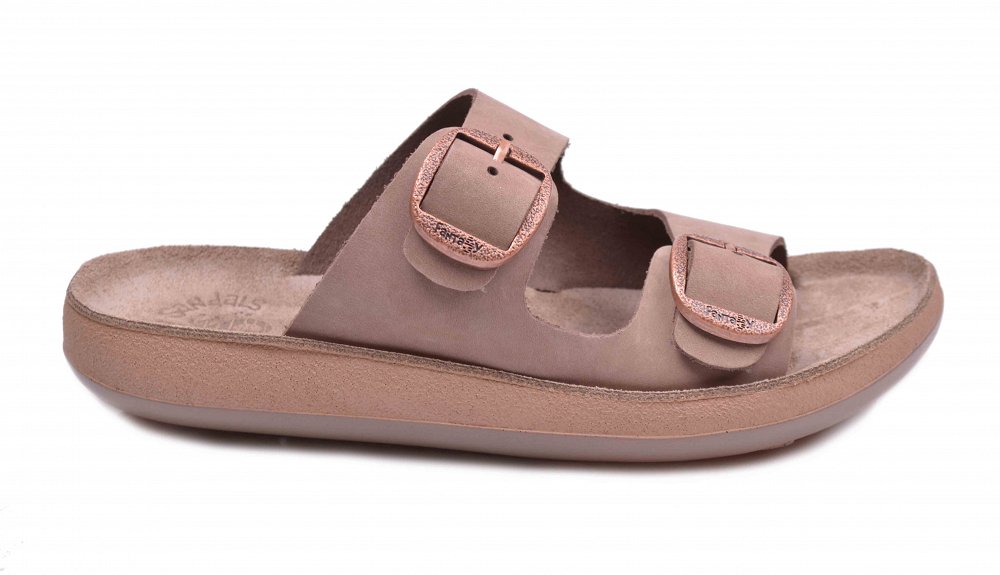 Fantasy Sandals Γυναικείο Δερμάτινο Flat Πέδιλο Maya S943