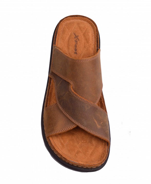 Apostolidis Shoes Ανδρική Παντόφλα A84 Καφέ