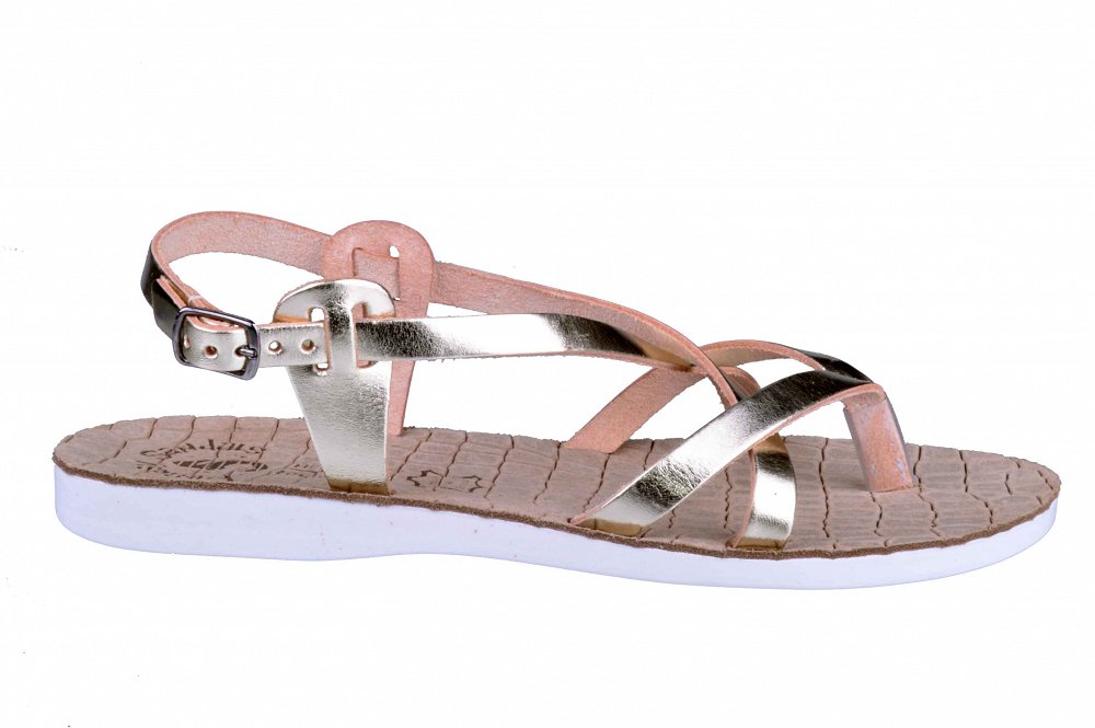 Fantasy Sandals Δερμάτινο Πέδιλο S-2026 Χρυσό