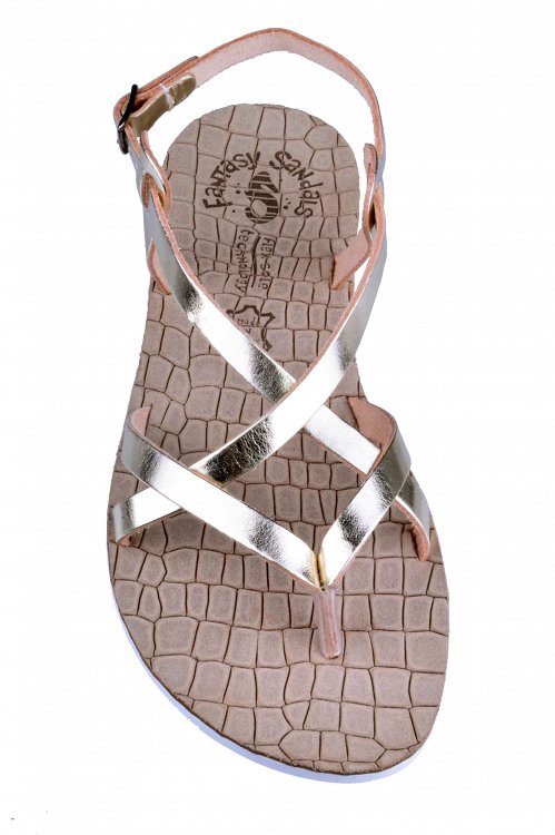Fantasy Sandals Δερμάτινο Πέδιλο S-2026 Χρυσό