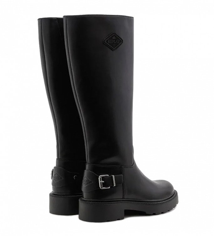Replay Γυναικεία Flat Μπότα Lydia High GWLB3.000.C0201S C098 Μαύρο