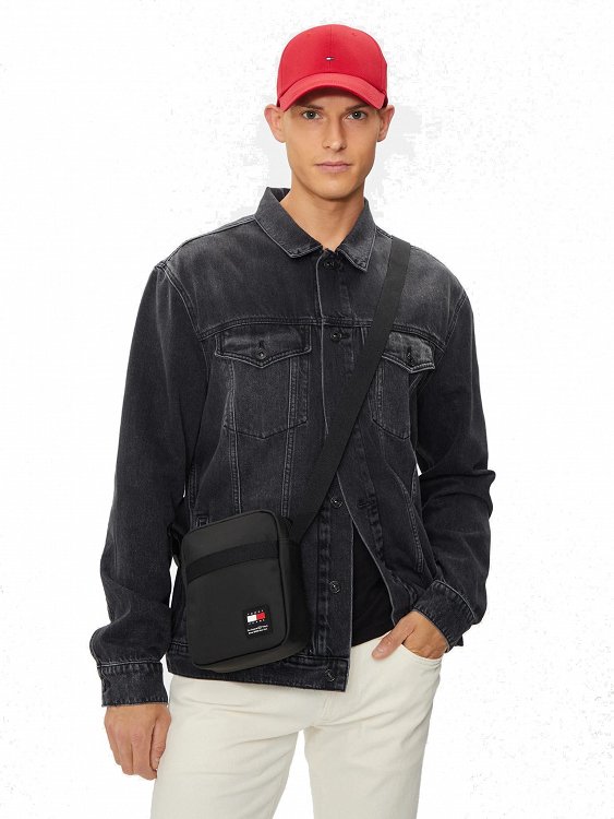 Tommy Hilfiger Jeans Ανδρικό Τσαντάκι Ώμου AM0AM12408 BDS Μαύρο
