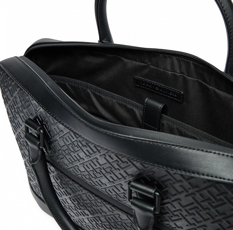 Tommy Hilfiger Monogram Computer Bag AM0AM12675 BDS Μαύρο
