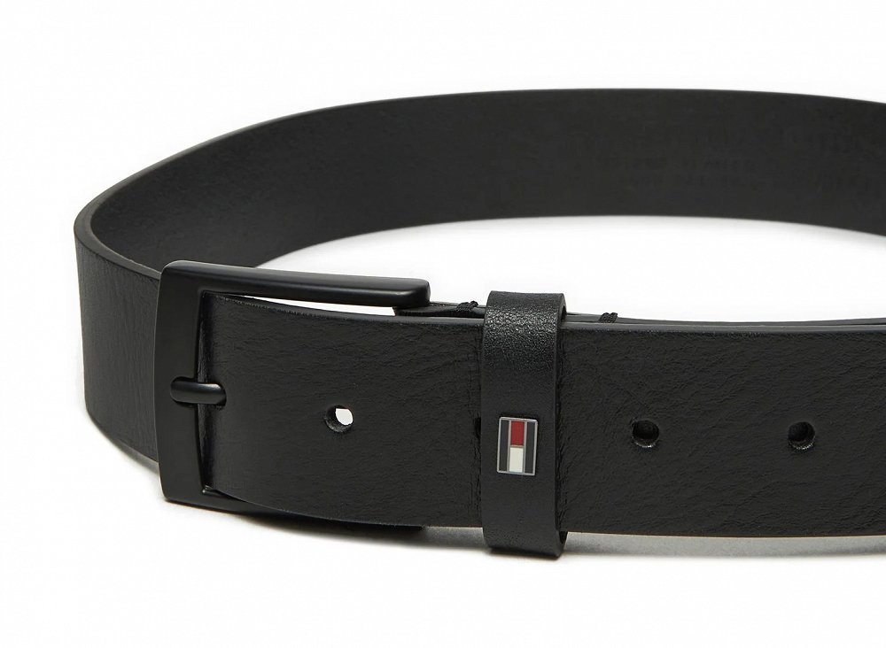 Tommy Hilfiger Ανδρική Δερμάτινη Ζώνη Adan 3.5 AM0AM13014 BDS Μαύρο