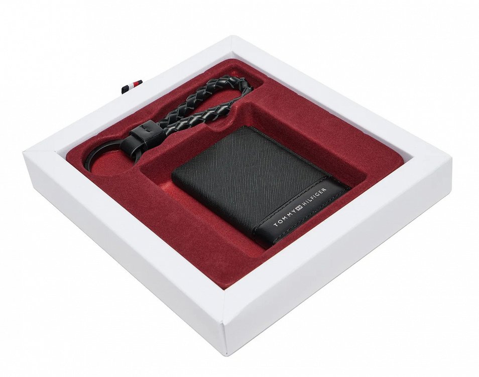 Tommy Hilfiger Th Saffiano Metal CC & Keyfob AM0AM13127 BDS Μαύρο