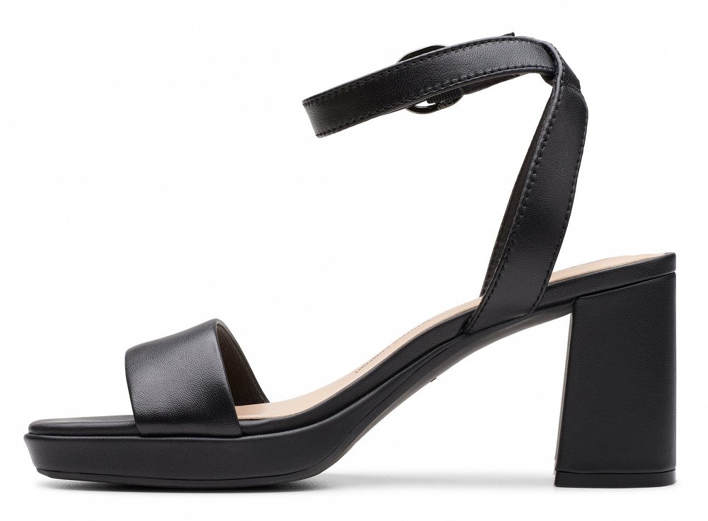Clarks Δερμάτινο Πέδιλο AmbyrLyn Bay 26177005 Black Leather