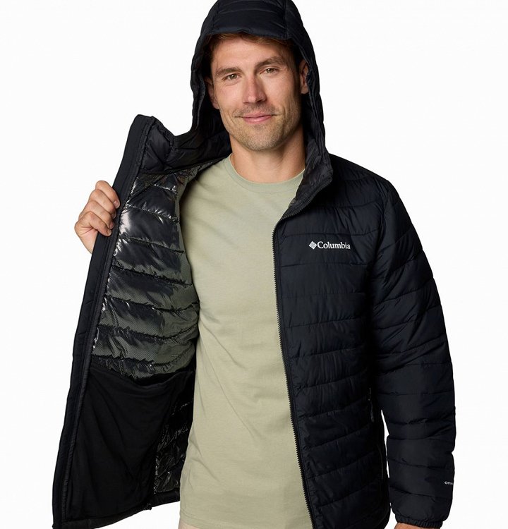 Columbia Ανδρικό Μπουφάν Powder Lite™ II Hooded Jacket 2086944 010 Μαύρο