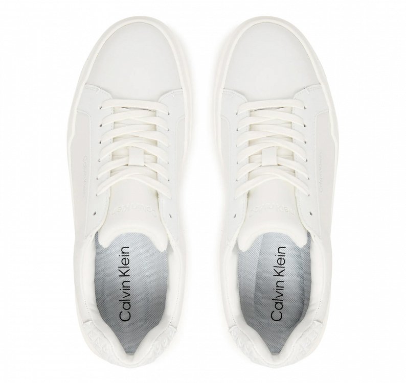 Calvin Klein Γυναικείο Δερμάτινο Sneaker YW0YW02036 0K7 Λευκό