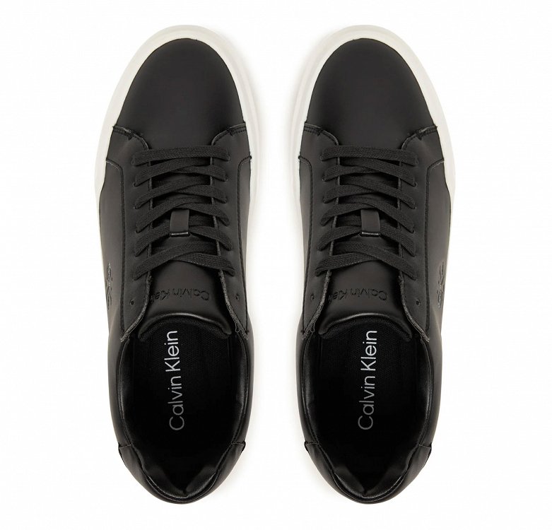 Calvin Klein Γυναικείο Δερμάτινο Sneaker YW0YW01947 0GM Μαύρο