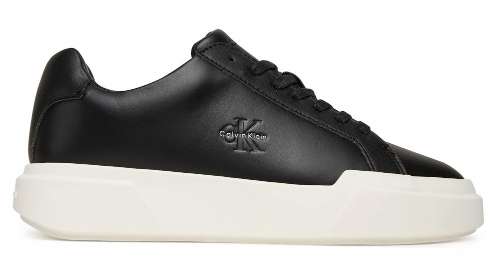 Calvin Klein Γυναικείο Δερμάτινο Sneaker YW0YW01947 0GM Μαύρο