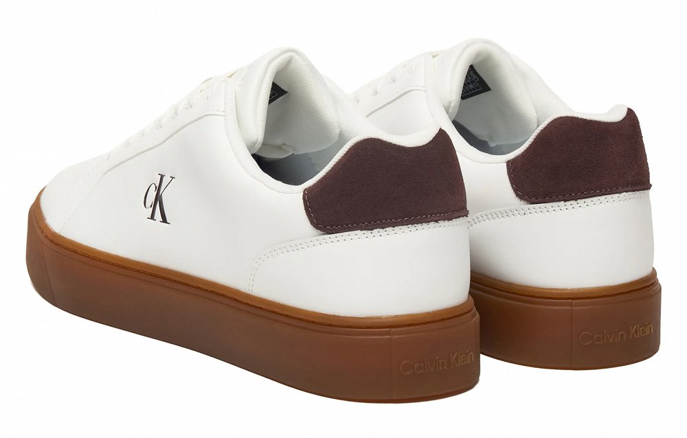 Calvin Klein Ανδρικό Δερμάτινο Sneaker YM0YM01435 05V Λευκό
