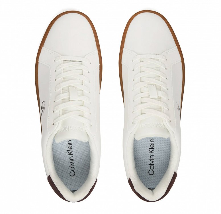 Calvin Klein Ανδρικό Δερμάτινο Sneaker YM0YM01435 05V Λευκό